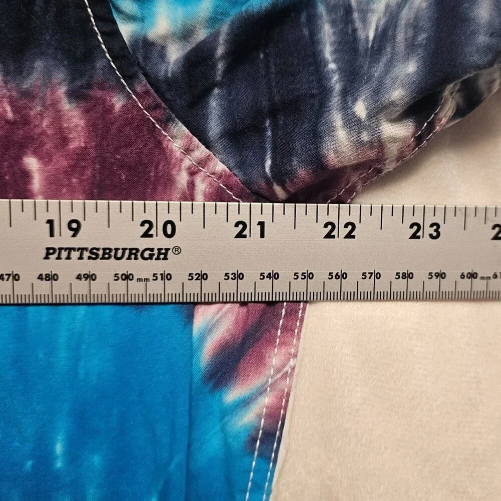 VANS Mens Tie Dye Hippie Surfer Skate Hawaiian Beach Shirt Medium Button Front - Picture 8 of 10